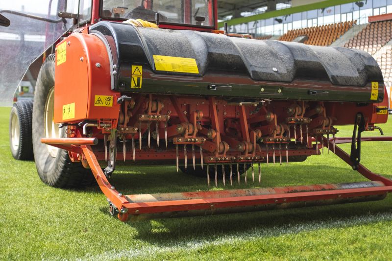 Lawn Aeration Equipment in Use